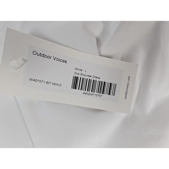Outdoor Voices One Shoulder Dress Women's L White NWT Shelf Bra Athletic Tennis - Picture 6 of 8